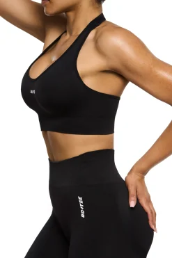 Oh Polly Sports Bras^Halter Neck Sports Bra in Black