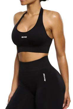 Oh Polly Sports Bras^Halter Neck Sports Bra in Black