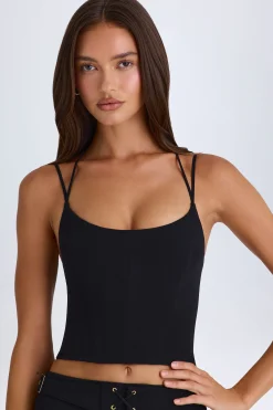 Oh Polly Co-Ords | Tops^Halterneck Corset Top in Black