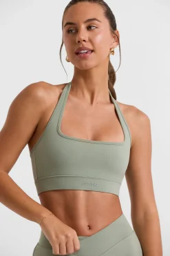 Oh Polly Matching Sets | Tops^Halterneck Crop Top in Bamboo Green BambooGreen
