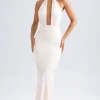 Oh Polly Bride To Be | Satin Dresses^Halterneck Fishtail Gown in Ivory