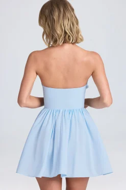 Oh Polly Wedding Guest | Party Dresses^Halterneck Floral-Appliqué Corset Mini Dress in Powder Blue PowderBlue