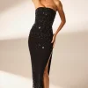 Oh Polly Party Dresses | Homecoming Dresses^Hand Embellished Bandeau Maxi Dress in Black