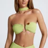 Oh Polly Co-Ords | Tops^Hardware Detail Choker Crop Top in Olive Green OliveGreen