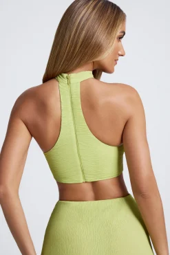 Oh Polly Co-Ords | Tops^Hardware Detail Choker Crop Top in Olive Green OliveGreen