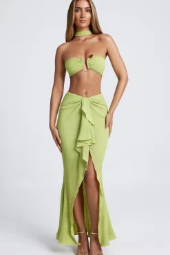 Oh Polly Co-Ords | Tops^Hardware Detail Choker Crop Top in Olive Green OliveGreen