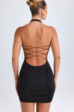 Oh Polly Night Out | Mesh Dresses^Hardware Detail Cut-Out Cowl-Neck Mini Dress in Black