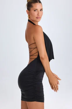 Oh Polly Night Out | Mesh Dresses^Hardware Detail Cut-Out Cowl-Neck Mini Dress in Black