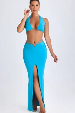 Oh Polly Skirts & Skorts | Co-Ords^Hardware-Detail Mid-Rise Maxi Skirt in Aqua Blue AquaBlue