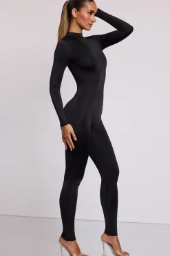Oh Polly Jumpsuits & Unitards^High Neck Long Sleeve Jumpsuit in Black
