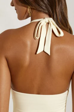 Oh Polly Bride To Be | Tencel™ Modal Dresses^High Split Halter Neck Maxi Dress in Ivory