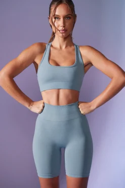 Oh Polly Matching Sets | Shorts^High Waist Define Luxe Biker Shorts in Denim Blue DenimBlue