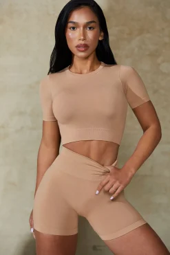 Oh Polly Matching Sets | Shorts^High Waist Define Luxe Mini Shorts in Warm Taupe