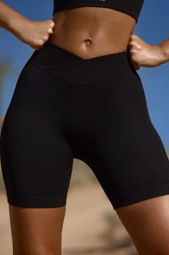 Oh Polly Matching Sets | Shorts^High Waist FlexiRib Biker Shorts in Black