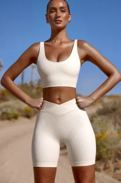 Oh Polly Matching Sets | Shorts^High Waist FlexiRib Biker Shorts in Bone