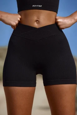 Oh Polly Matching Sets | Shorts^High Waist FlexiRib Mini Shorts in Black