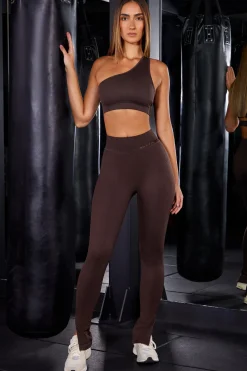 Oh Polly Women'S Clothing Sale - $65 And Under | Women'S Clothing Sale - $40 And Under^High Waist Split Flare Ribbed Leggings in Brown
