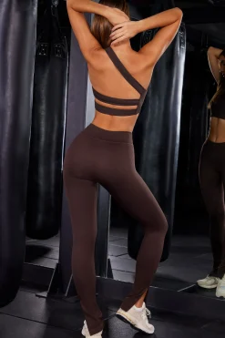 Oh Polly Women'S Clothing Sale - $65 And Under | Women'S Clothing Sale - $40 And Under^High Waist Split Flare Ribbed Leggings in Brown