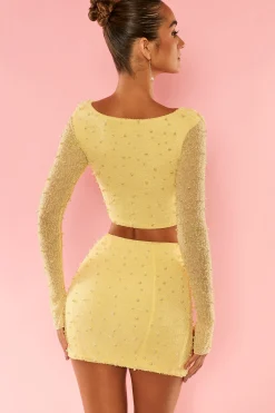 Oh Polly Women'S Clothing Sale - $65 And Under | Women'S Clothing Sale - $40 And Under^High Waist Thigh Split Mini Skirt in Yellow