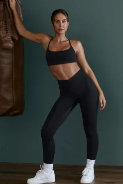 Oh Polly Matching Sets | Leggings^High Waist Wrap Over Leggings in Black