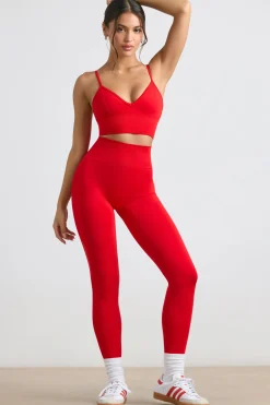 Oh Polly Matching Sets | Leggings^High-Waist Define Luxe Leggings in Red