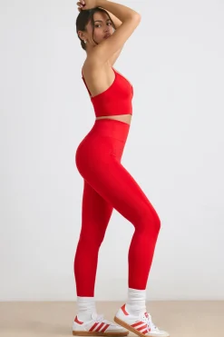 Oh Polly Matching Sets | Leggings^High-Waist Define Luxe Leggings in Red