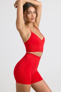 Oh Polly Matching Sets | Shorts^High-Waist Define Luxe Mini Shorts in Red