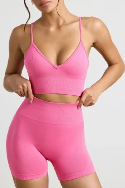 Oh Polly Matching Sets | Shorts^High-Waist Define Luxe Mini Shorts in Hot Pink
