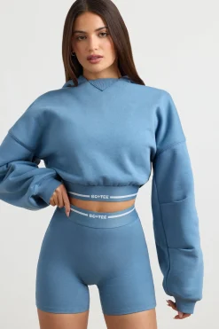 Oh Polly Women'S Clothing Sale - $65 And Under | Women'S Clothing Sale - $40 And Under^High-Waist Mini Shorts in Steel Blue SteelBlue