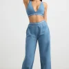 Oh Polly Women'S Clothing Sale - $65 And Under | Women'S Clothing Sale - $40 And Under^High-Waist Straight-Leg Joggers in Steel Blue SteelBlue