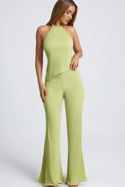 Oh Polly Bottoms | Co-Ords^High-Waist Wide-Leg Trousers in Olive Green OliveGreen
