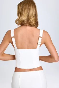 Oh Polly Co-Ords | Tops^Hook-And-Eye Corset Top in White
