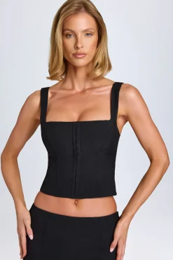 Oh Polly Co-Ords | Tops^Hook-And-Eye Corset Top in Black