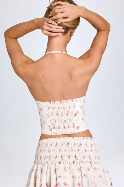 Oh Polly Co-Ords | Tops^Hook-And-Eye Halterneck Corset Top in Small Rose Print SmallRosePrint
