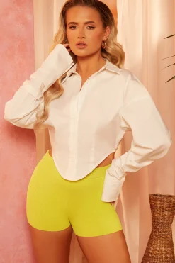 Oh Polly Women'S Clothing Sale - $65 And Under | Women'S Clothing Sale - $40 And Under^Hot In Here Ribbed Knit Mini Shorts in Lime