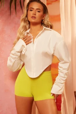Oh Polly Women'S Clothing Sale - $65 And Under | Women'S Clothing Sale - $40 And Under^Hot In Here Ribbed Knit Mini Shorts in Lime