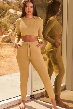 Oh Polly Women'S Clothing Sale - $65 And Under | Women'S Clothing Sale - $40 And Under^Influencer Ribbed Knit Joggers in Olive