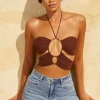 Oh Polly Women'S Clothing Sale - $40 And Under | Women'S Clothing Sale - $65 And Under^Keyhole Crop Top in Brown