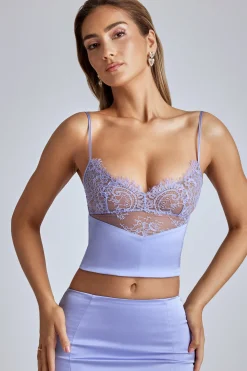Oh Polly Women'S Clothing Sale - $65 And Under | Wedding Guest^Lace Panel Cami Top in Blue Lavender BlueLavender