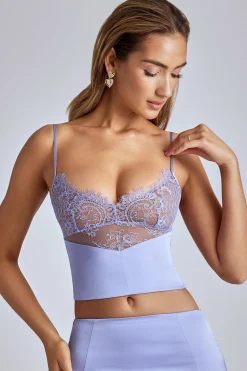Oh Polly Women'S Clothing Sale - $65 And Under | Wedding Guest^Lace Panel Cami Top in Blue Lavender BlueLavender