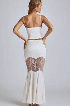 Oh Polly Co-Ords | Tops^Lace Panel Cami Top in Ivory