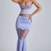 Oh Polly Women'S Clothing Sale - $65 And Under | Women'S Clothing Sale - $40 And Under^Lace Panel Fishtail Gown Skirt in Blue Lavender BlueLavender