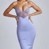 Oh Polly Women'S Clothing Sale - $65 And Under | Wedding Guest^Lace Panel Midi Dress in Blue Lavender BlueLavender