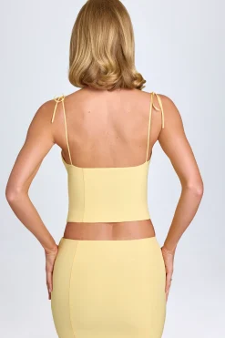 Oh Polly Co-Ords | Tops^Lace-Trim Camisole Top in Pastel Yellow PastelYellow
