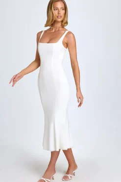 Oh Polly Bride To Be | Georgette And Chiffon^Lace-Trim Midaxi Dress in White