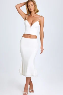 Oh Polly Skirts & Skorts | Co-Ords^Lace-Trim Mid-Rise Midaxi Skirt in White