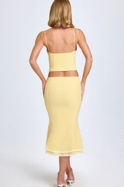 Oh Polly Skirts & Skorts | Co-Ords^Lace-Trim Mid-Rise Midaxi Skirt in Pastel Yellow PastelYellow