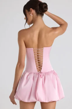 Oh Polly Wedding Guest | Party Dresses^Lace-Up Bubble Hem Corset Mini Dress in Soft Pink SoftPink