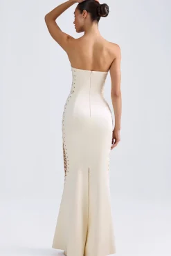 Oh Polly Bride To Be^Lace-Up Corset Gown in Ivory