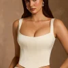 Oh Polly Co-Ords | Tops^Lace-Up Corset Top in Ivory